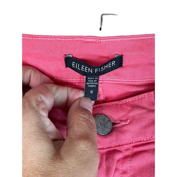 Eileen Fisher Jeans Women's Size 6 Salmon Organic Cotton 5-Pocket Pants - Picture 7 of 13